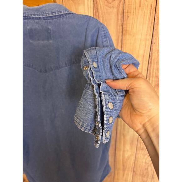 Forge Workwear Denim Button Down Shirt Pearl Snaps Men's Size XLT - Picture 7 of 7